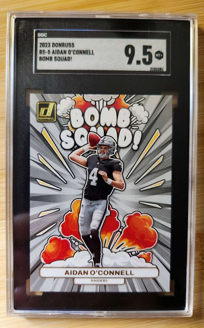 Panini 2023 Donruss Bomb Squad Aidan O'Connell #BS-5 Raiders SGC 9.5